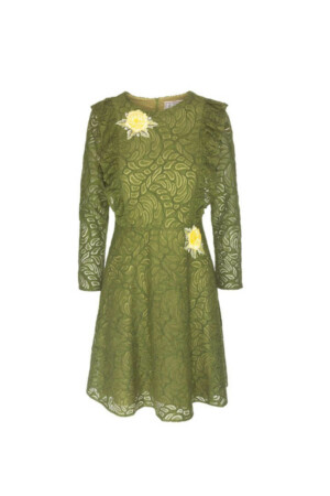 Long Sleeve Khaki Lace Dress VELA