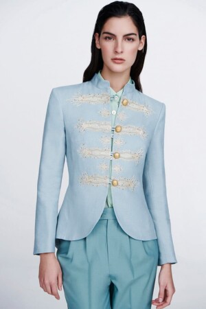 Light Blue Military Blazer Valentina